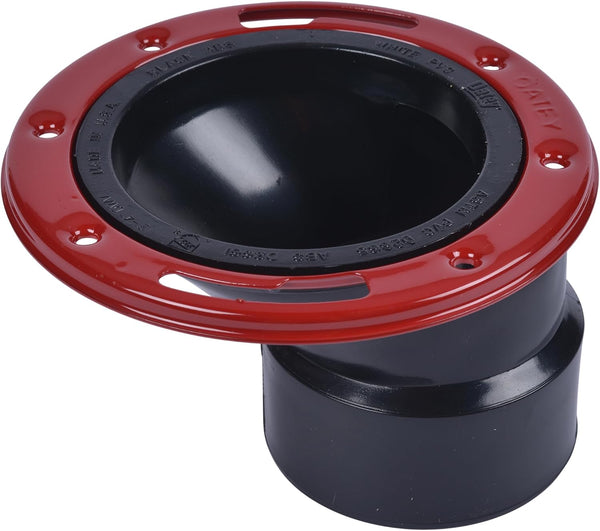 Oatey 43500 Level-Fit Offset Toilet Flange, 3 X 4 in, ABS Plastic, 3-Inch or 4-Inch