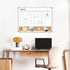 Dry Erase Calendar Board for Wall, 24"x18" Magnetic Whiteboard Calendar with Cork Board and Aluminum Frame