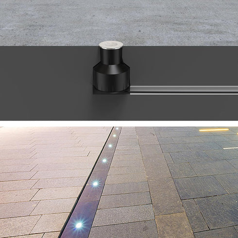 1 Pack Black Plastic Holder Waterproof Preembedded Inserts for 1W LED Step Lights, (S- 1-1/8") for Concrete Grassland