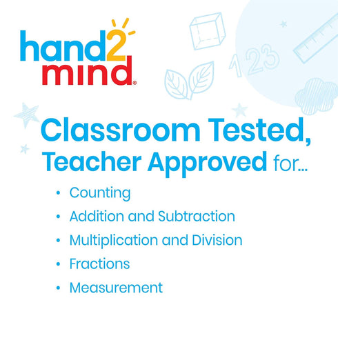 hand2mind Set, Counting (Set 74) Foam Cuisenaire Rods Introductory Fraction Bars, Montessori Number Rods, Blocks, Math