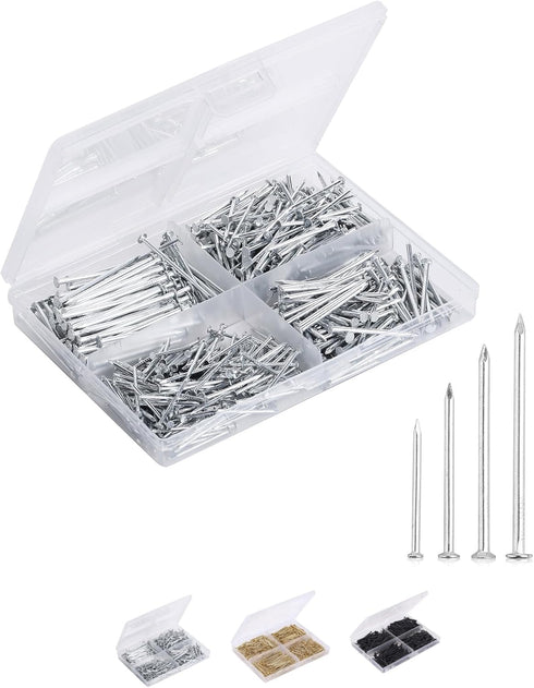 Mr. Pen Nail Assortment Kit, 600 Pcs, Silver Small Nails for Hanging Pictures and Finishing