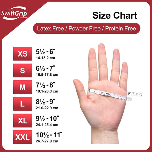 50, 3mil, SwiftGrip Disposable Nitrile Exam Gloves, Small, Box of Burgundy, Latex-Free, Powder-Free, Medical Grade