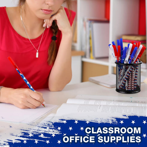 Eaasty American Flag Pens Bulk - Patriotic USA Gel Ink Pens for Independence Day, 4th of July Gifts (96 Pcs)