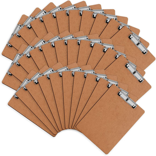 HERKKA 32 Pack Hardboard Clipboards, Low Profile Standard A4 Letter Size, ECO Friendly Office Supplies