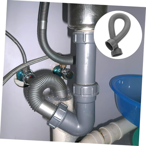 Sink Connecting Extension Drain Hose for Washing Machine, Flexible Drain Tubing for Sink Drain, Double Head Plastic