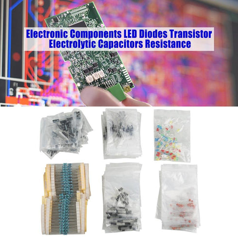 1390pcs Electronic Components Kit Assortment with 100 LEDs, 100 Diodes, 170 Transistors, and more