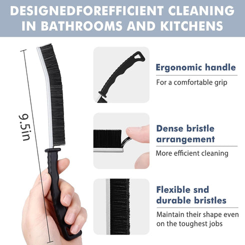 smcca 5Pcs Hard Bristle Crevice Cleaning Brush - Grout Cleaner Brush, Gap Cleaning Tools, Effective Tile Cleaning Brush