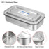 PATIKIL Stainless Steel Tray with Lid - 21x12cm Rectangular Lab Instrument Organizer Tool