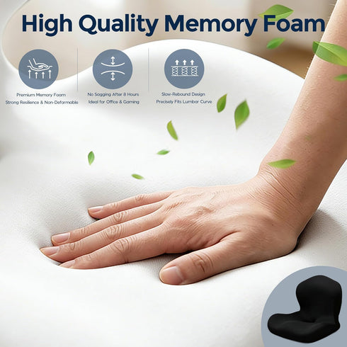 BANKQF Seat Cushion for Office Chair and Car, L-Shaped Ergonomic Car Seat Cushions, Memory Foam Chair Cushion, Lumbar
