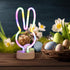 Welpurch Bunny Shape LED Neon Signs, Colorful Rainbow Rabbit Neon Lights USB/Battery Powered Night Lights with Base