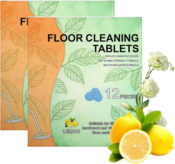 Generic 12pcs Floor Cleaner Tablets Hard Floor Cleaner Tablets, Pre-Measured Dissolvable Cleaning Solution