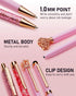 WEMATE 8Pcs Pink Ballpoint Pen Set, Metal Crystal Diamond Glitter Pens for Journaling, Gifts for Women, School, Office