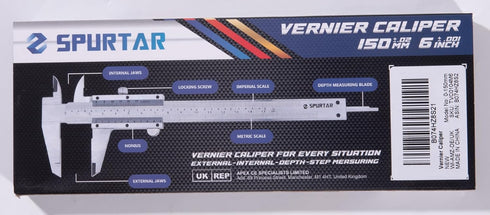 Spurtar Vernier Caliper, 6" Stainless Steel Measuring Tool, 0-6Inch/0-150mm Manual Micrometer