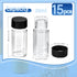 15 PCS 30ML Borosilicate Glass Vials, Small Liquid Sample Vials with 24-400 Black Screw Caps and PE Liner