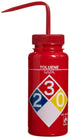 SP Bel-Art Safety-Labeled 4-Color Toluene Wash Bottles, 500ml Polyethylene with Red Cap (Pack of 4)