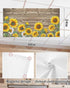 DOME-SPACE Fluorescent Light Covers - Farm Sunflower Magnetic Light Cover for Ceiling, Farmhouse Brown Wood Board