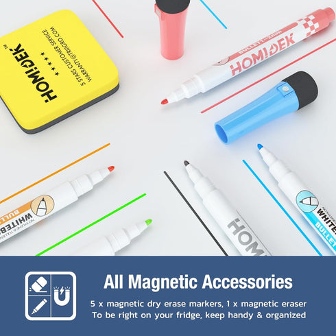 Magnetic Dry Erase Calendar for Refrigerator, Monthly Planner Board with Markers & Eraser - 14 x 11 Inches