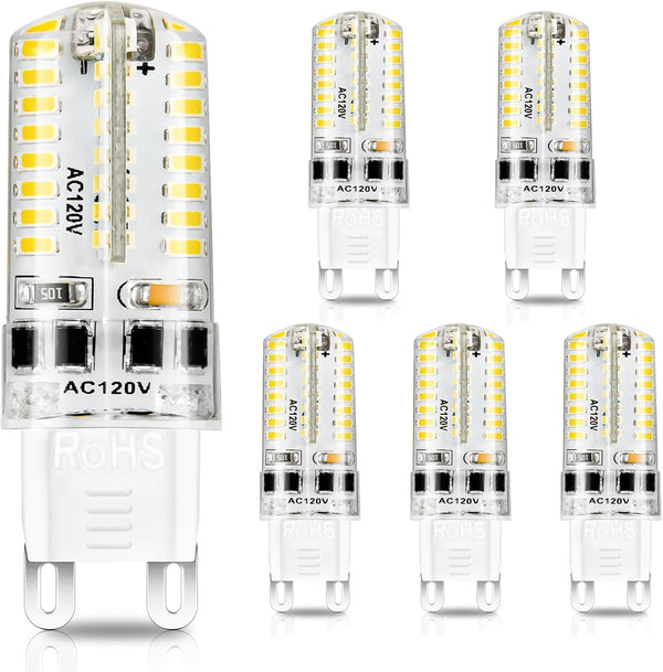 YGS-Tech G9 LED Bulb Dimmable, 4W (35W Halogen Equivalent), 3000K Warm White, G9 Base Bulb, 6-Pack