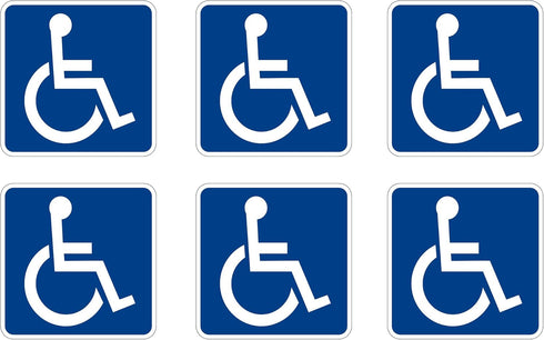 Rogue River Tactical Disabled Wheelchair Symbol, ADA Compliant Handicap Access Sign, Pack of 6