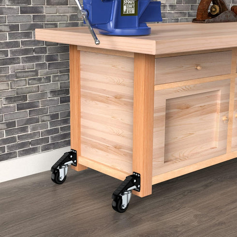 SOLEJAZZ Workbench Caster Wheels - 920 LB Heavy Duty Retractable Casters