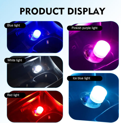 Qurbuns 5 PCS USB Plug Lights, LED Mini Round Night Lamp, Portable Decorative Lighting, Universal for Bedroom, Hallway