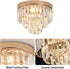 3-Tier K9 Crystal Flush Mount Ceiling Light Modern Crystal Chandelier Gold Mini Round Hanging Pendant Light Luxury