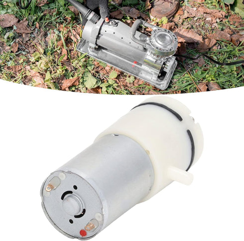 Miniature Vacuum Pump, DC Air Diaphragm Pump with 90 Degree Angle Air Ports, White (DC6V)