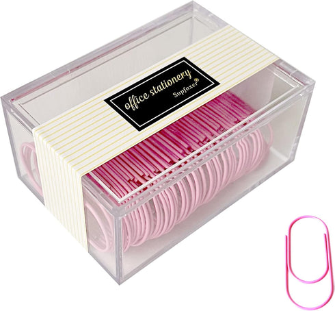 Pink Jumbo Paper Clips, 50 Pcs, 2 Inch, Durable, Rustproof Coated, Large Office Supply Accessories