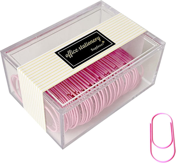 Pink Jumbo Paper Clips, 50 Pcs, 2 Inch, Durable, Rustproof Coated, Large Office Supply Accessories
