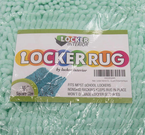 School 10" Square Locker Fur Rug Carpet (Torquoise/Aqua) by Locker Interior