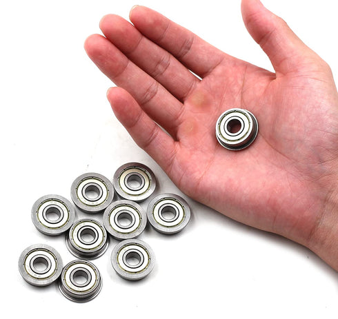 10pcs Flange Ball Bearing F608ZZ - 8x22x7 mm Metric Flanged Mini Ball Bearings