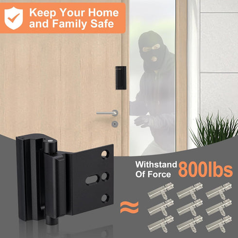 Husfunov 2 Pack 3" 800 lbs,for Home Security Door Lock,Childproof Door Reinforcement Lock,with Stop Withstand Inward