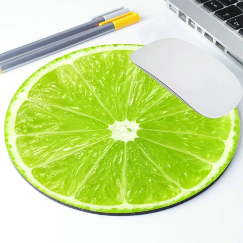 Lime Slice Mousepad, Tropical Fruit Mouse Pad, Vegan Funny Present, Food Mousepad