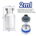 100 Pack Glass Vials, Clear Glass Headspace Vial with Plastic-Aluminum Flip Caps, Rubber Stoppers, 2ml