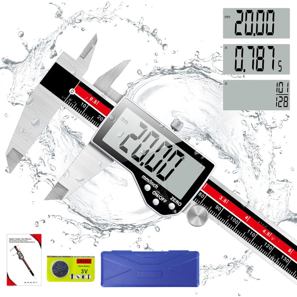 Digital Caliper Electronic Caliper Measuring Tool Precision Digital Vernier Caliper Inch/Millimeter/Fraction Measurement