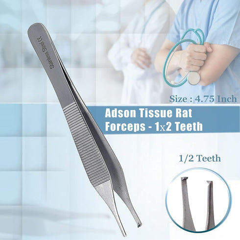 Premium A2ZSCILAB 5 Pieces Veterinary Needle Holder, Scissors, Hemostat Forceps, Tweezers Instruments