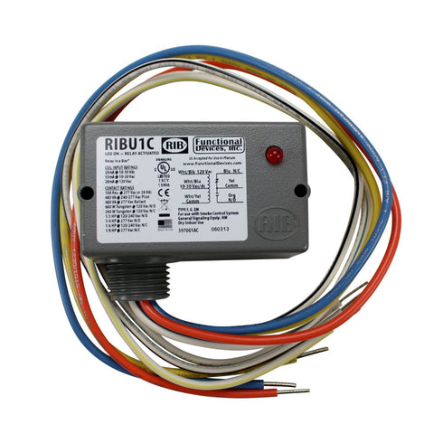 RIBU1C Enclosed Pilot Relay, 10 Amp Spdt, 10-30 Vac/Dc/120 Vac Coil