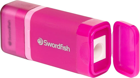 Swordfish “Combo” Pencil Sharpener and Eraser – Pink