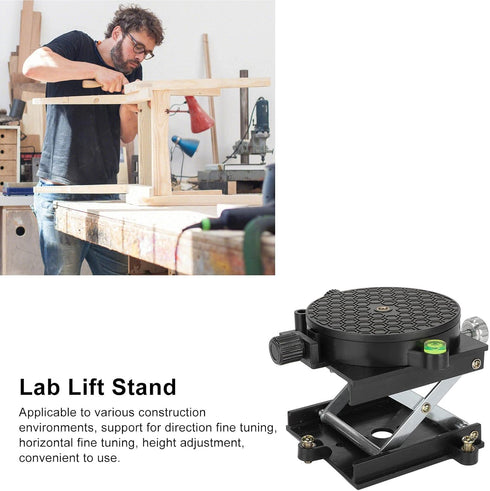 TOPINCN Lab Jack Scissor Stand, Aluminum Alloy Lift Stand Table, 360° Rotation for Experiment, 6.5cm
