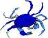 CafePress Vibrant Blue Crab Bumper Sticker - Square Car Decal
