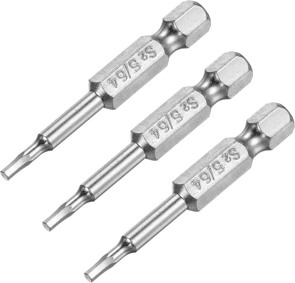 uxcell 5/64" Magnetic Hex Head Screwdriver Bit, 1/4" Hex Shank, 2" Length, S2 Steel, 3 Pcs