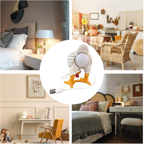 Generic Chicken Egg Lamp, Rooster Shaped Accent Light, Chicken Night Light with Egg in Butt, Adjustable Funny Resin