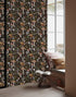 HAOKHOME 93279 Peel and Stick Boho Mushroom Wallpaper for Bathroom, Black/Brown/Green 17.7in x 9.8ft