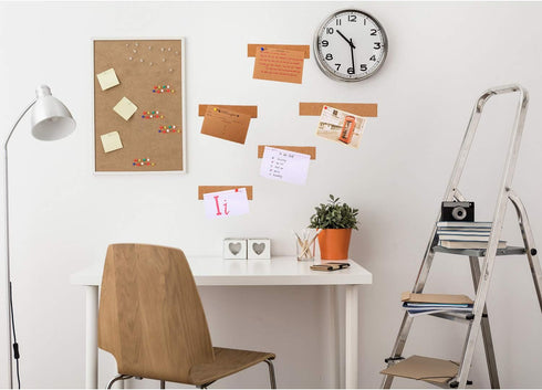 Uanchu Cork Strips Bulletin Bar Strips, Frameless Notice Board with Double Side Tape and 100 Push Pins