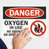 SmartSign U9-1266-ND_10x14 "Danger - Oxygen In Use, No Smoking Or Open Flames" Label | 10" x 14" Vinyl Black/Red on