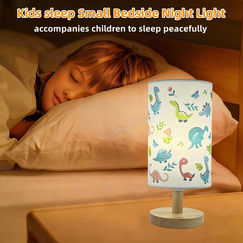 HAKSEIFA 3 Dinosaur Kids Lamp for Bedroom Kids Bedside Table Lamps Colors Nightstand Night Light with Dino Cartoon