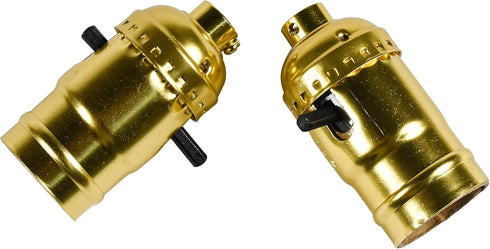 HQRP 2-Pack ON-Off Lamp Holder, E26 Bulb Light Socket, for Floor and