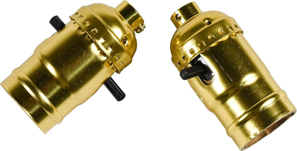 HQRP 2-Pack ON-Off Lamp Holder, E26 Bulb Light Socket, for Floor and