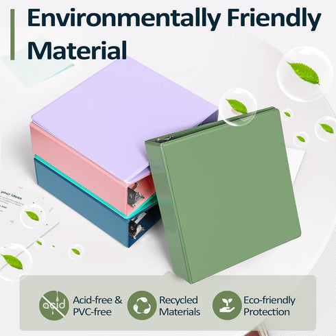 Sooez BinderX 3 Inch 3 Ring Binder, D-Ring Large Binder, Holds 300 Sheets, Customizable Clear View Cover