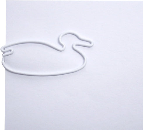Duck Shaped Paper Clips for Collectors or Office Gifts - Comes in Round Tin with Lid and Gift Box (White, 100 Count)